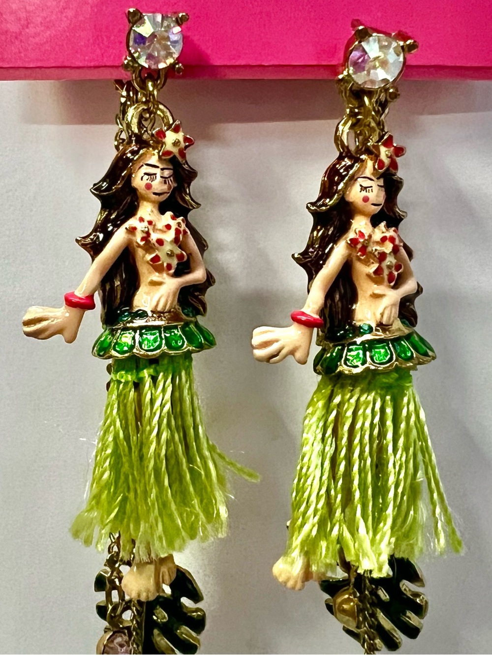 Betsey Johnson Hula Girl Tassel Drop Earrings - New With Tags